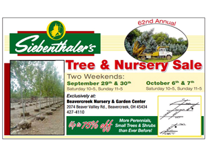62nd Annual Tree and Nursery Sale at Beavercreek OHIO - October 6-7, 2012